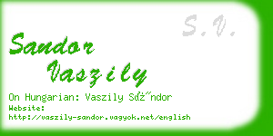 sandor vaszily business card